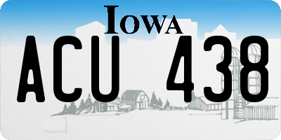 IA license plate ACU438