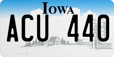 IA license plate ACU440
