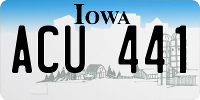 IA license plate ACU441
