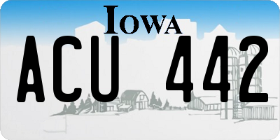 IA license plate ACU442