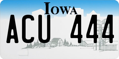 IA license plate ACU444