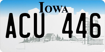 IA license plate ACU446