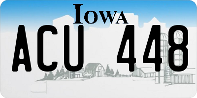 IA license plate ACU448