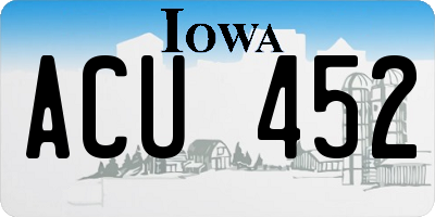 IA license plate ACU452