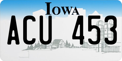 IA license plate ACU453
