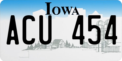 IA license plate ACU454