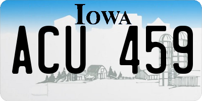 IA license plate ACU459