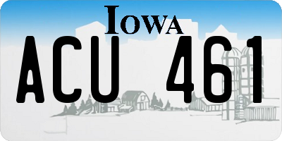 IA license plate ACU461
