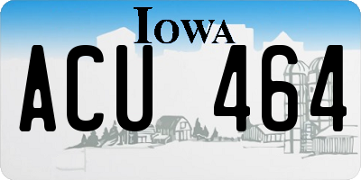 IA license plate ACU464