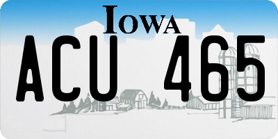 IA license plate ACU465