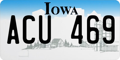 IA license plate ACU469