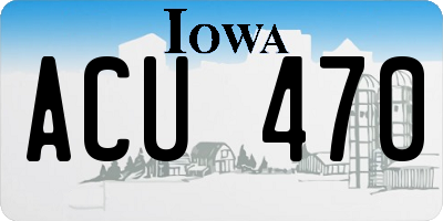 IA license plate ACU470