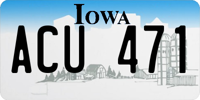 IA license plate ACU471