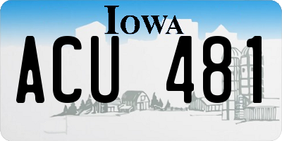 IA license plate ACU481