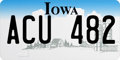 IA license plate ACU482