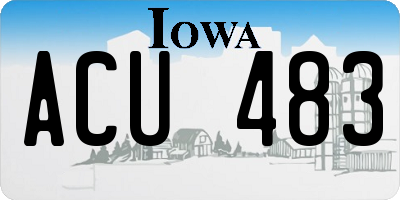 IA license plate ACU483