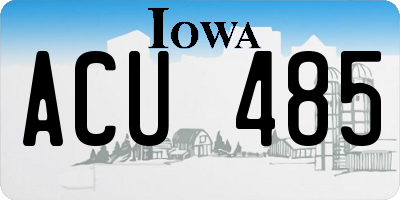 IA license plate ACU485