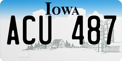 IA license plate ACU487