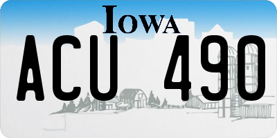 IA license plate ACU490