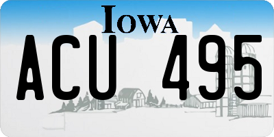 IA license plate ACU495