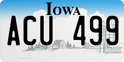 IA license plate ACU499