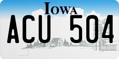 IA license plate ACU504