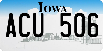 IA license plate ACU506