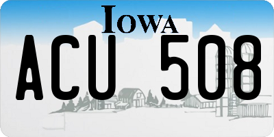 IA license plate ACU508