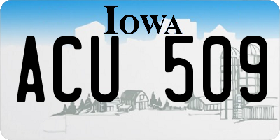 IA license plate ACU509