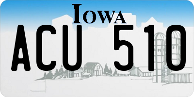 IA license plate ACU510