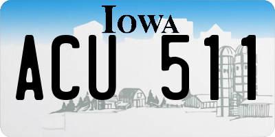 IA license plate ACU511