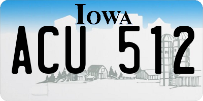 IA license plate ACU512