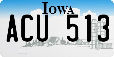 IA license plate ACU513