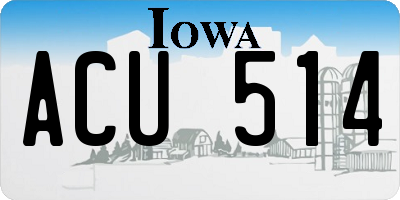 IA license plate ACU514