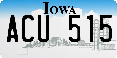 IA license plate ACU515