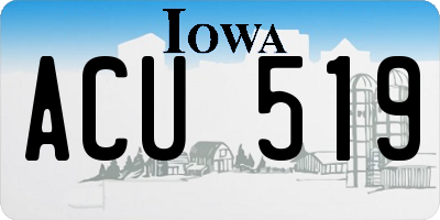 IA license plate ACU519