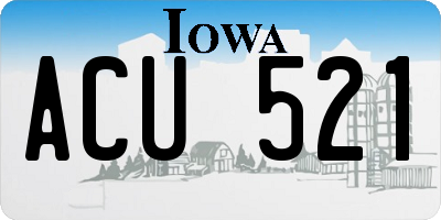 IA license plate ACU521