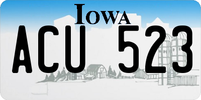 IA license plate ACU523