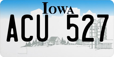 IA license plate ACU527