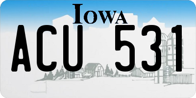 IA license plate ACU531
