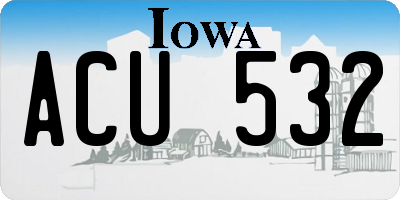 IA license plate ACU532