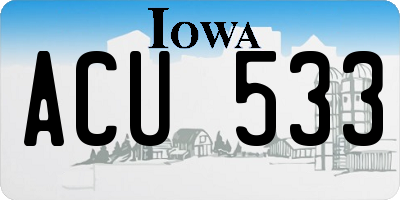IA license plate ACU533