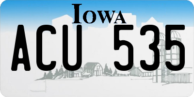 IA license plate ACU535
