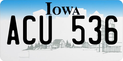 IA license plate ACU536