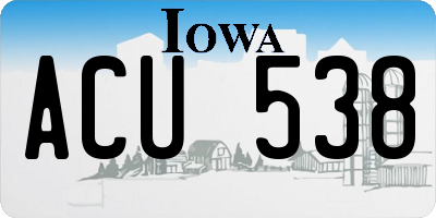IA license plate ACU538