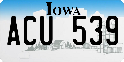 IA license plate ACU539