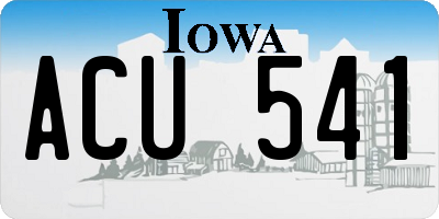 IA license plate ACU541