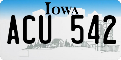 IA license plate ACU542