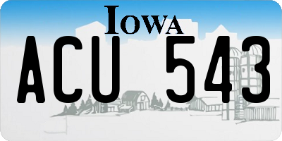 IA license plate ACU543