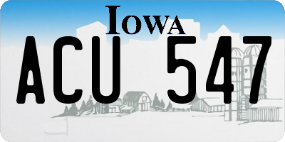 IA license plate ACU547